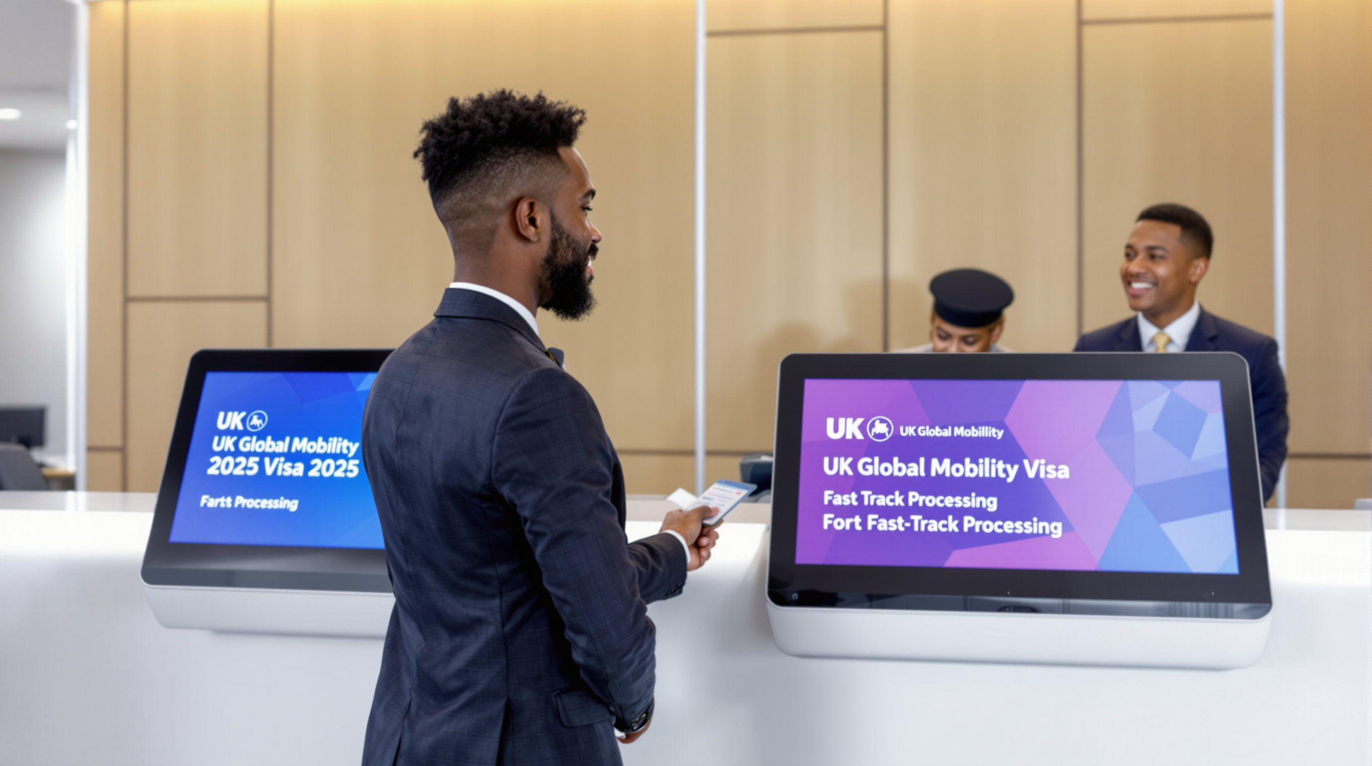 Timeline diagram showing each step of the UK Global Mobility Visa application process with processing times