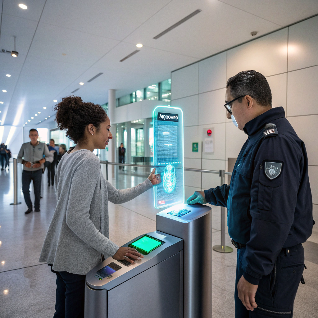 Person viewing their visa application status on a smartphone with a visual progress tracker